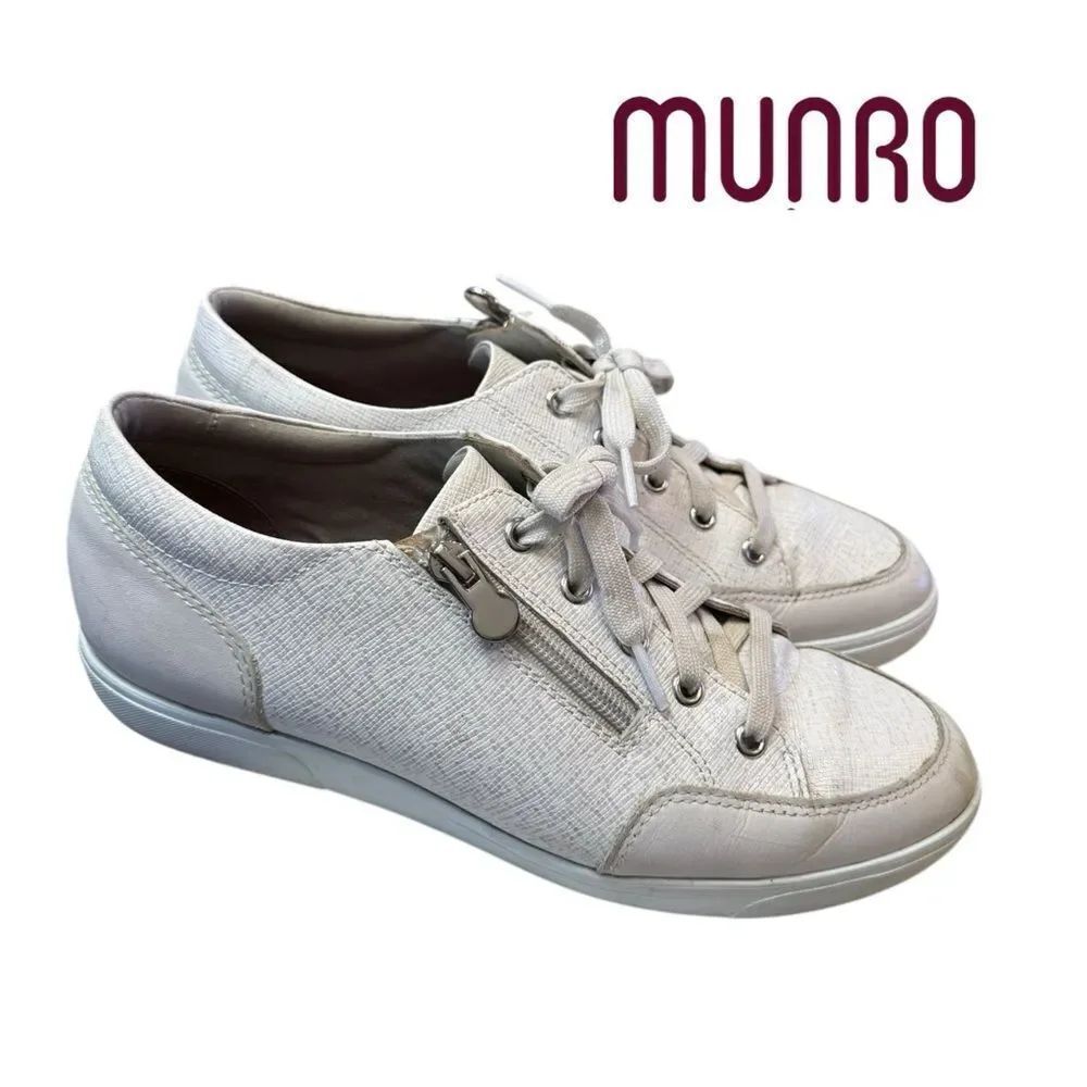 Munro Gabbie Women's Leather Lace-up Zipper Tennis Shoes Sneakers 9 9N